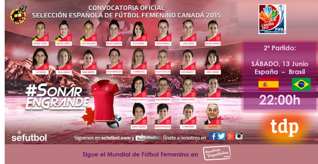 España Brasil Mundial de Futbol femenino canada 2015